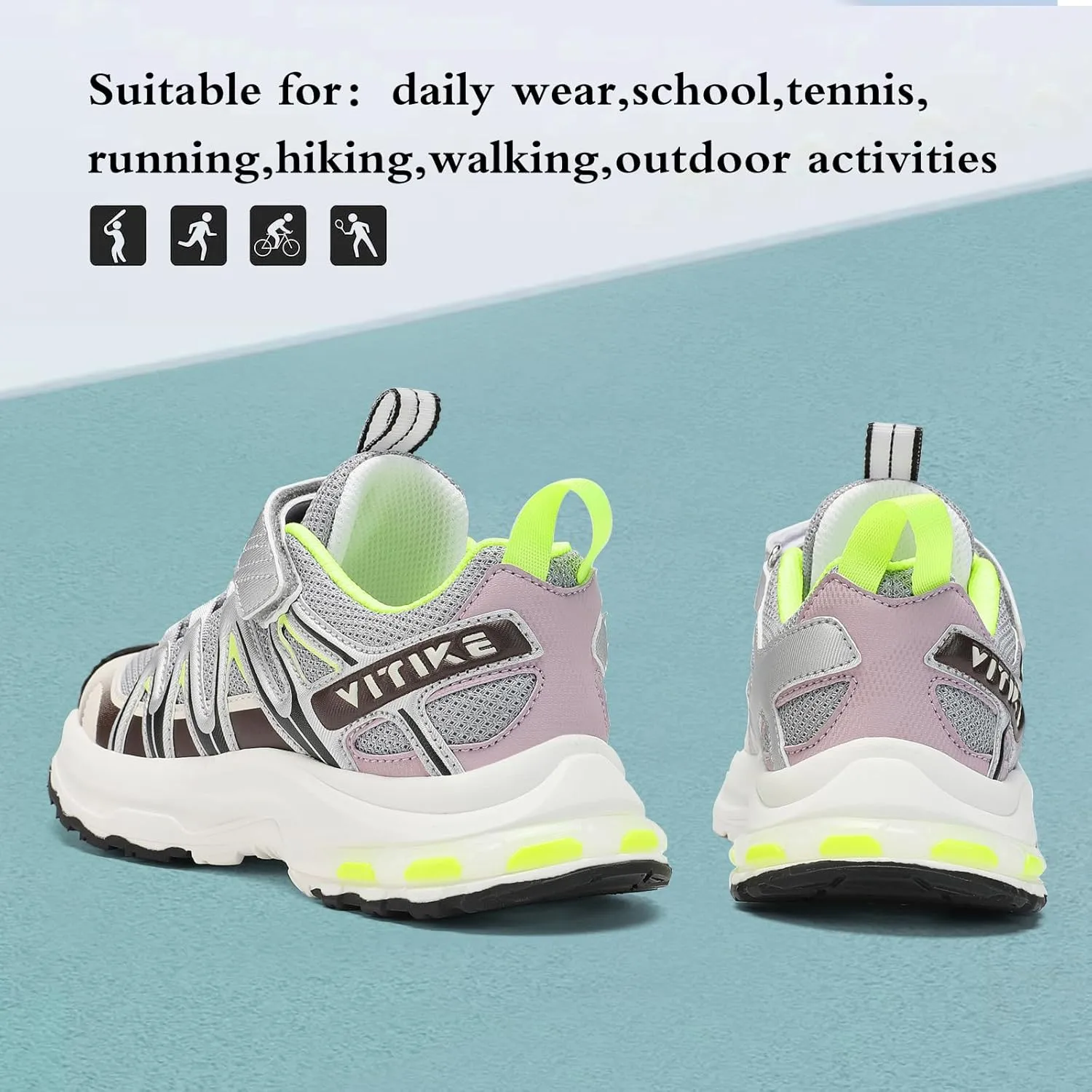 JMFCHI Kids Sneakers Boys Girls Tennis Running Shoes Outdoor Hiking Sneaker for Boys Athletic Breathable
