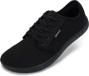 Joomra Men's Minimalist Barefoot Shoes for Male Size 12 Exercise Training Comfortable Knit Minimus Zero Drop Wide Toe Box Walking Sneakers Black 45