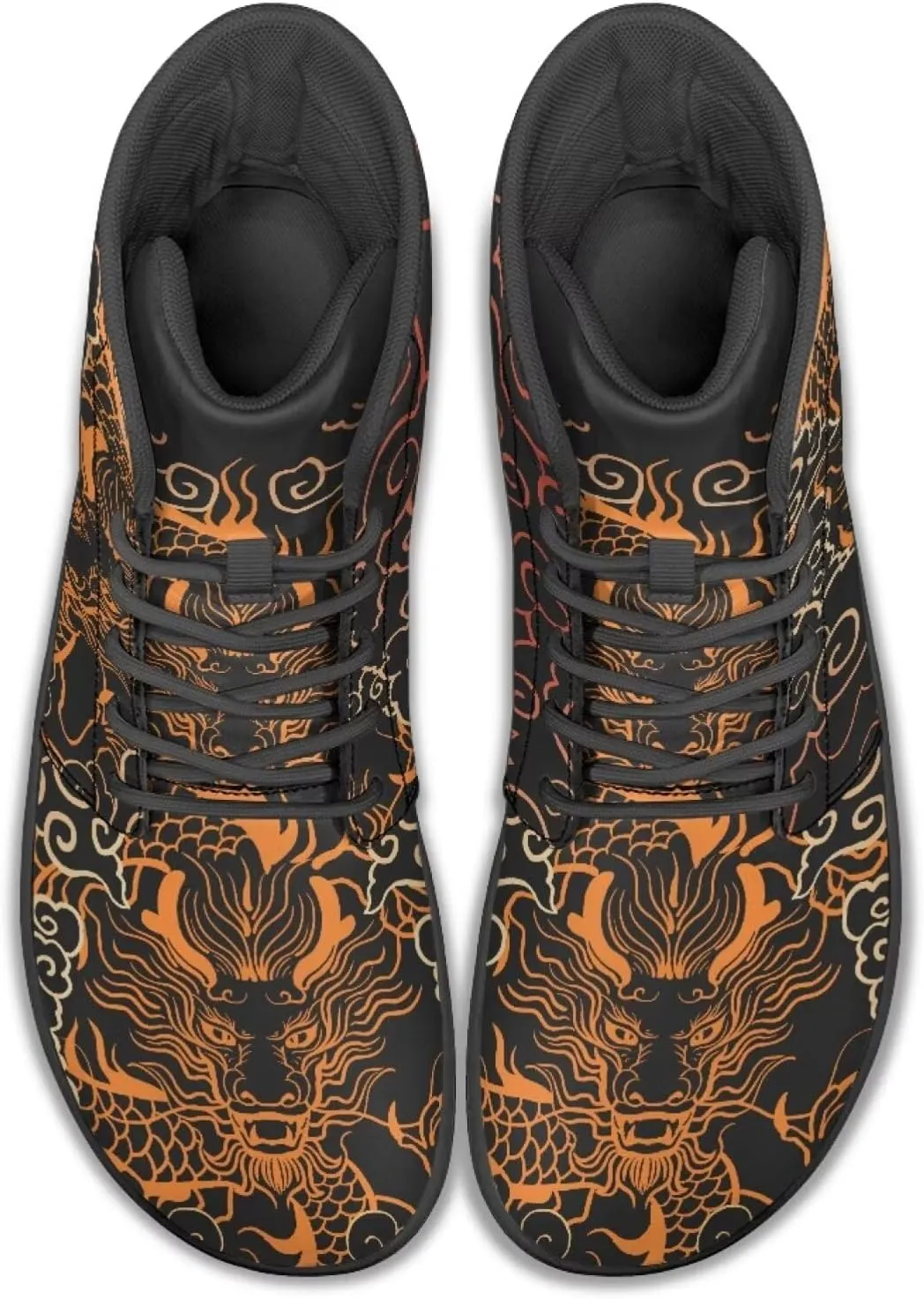 JoyLamoria Skull Rose High Top Sneakers Women Leather Causal Lace Shoes Fashion 2025 Walking Tennis Dress Shoe