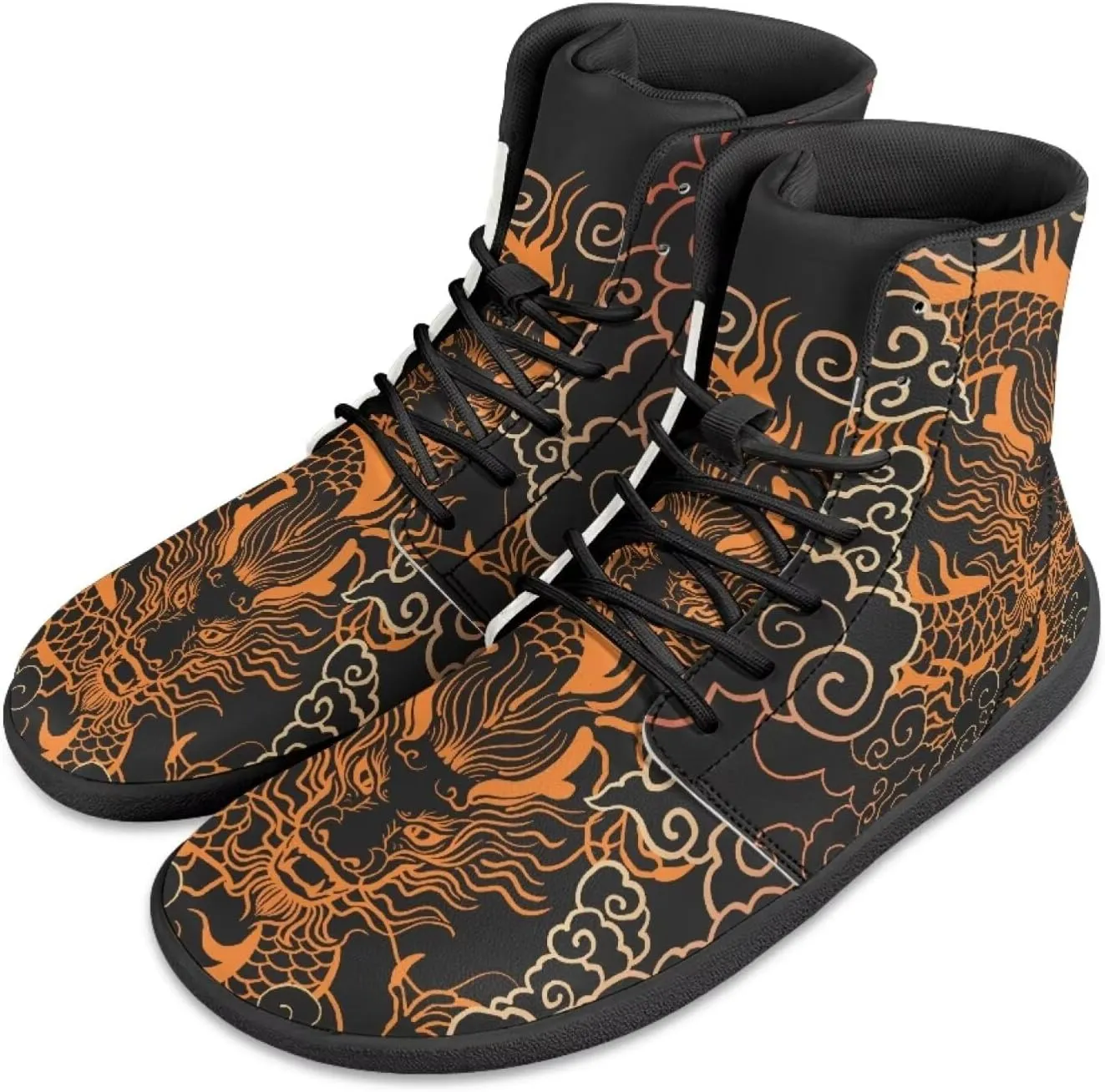 JoyLamoria Skull Rose High Top Sneakers Women Leather Causal Lace Shoes Fashion 2025 Walking Tennis Dress Shoe