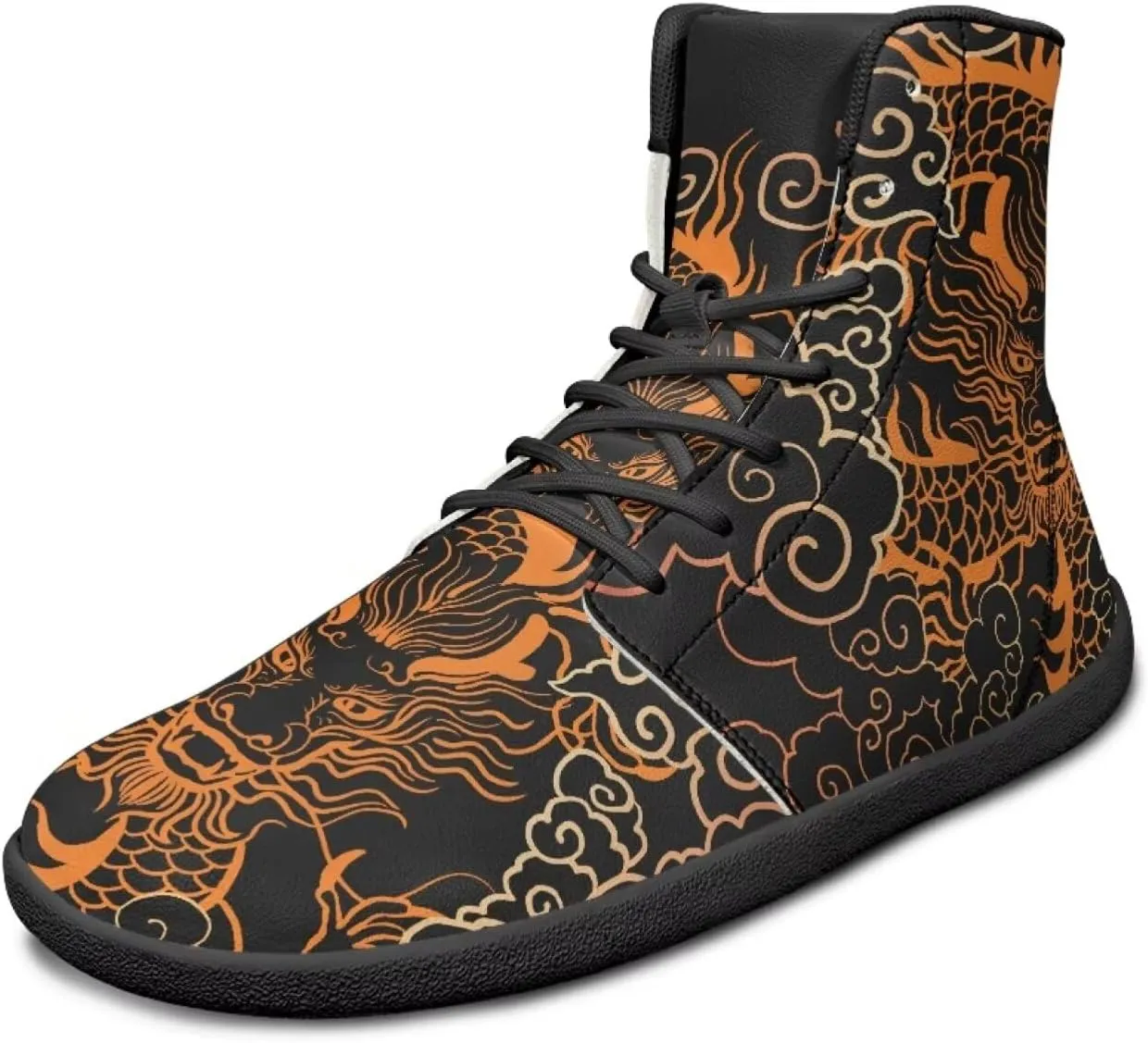 JoyLamoria Skull Rose High Top Sneakers Women Leather Causal Lace Shoes Fashion 2025 Walking Tennis Dress Shoe