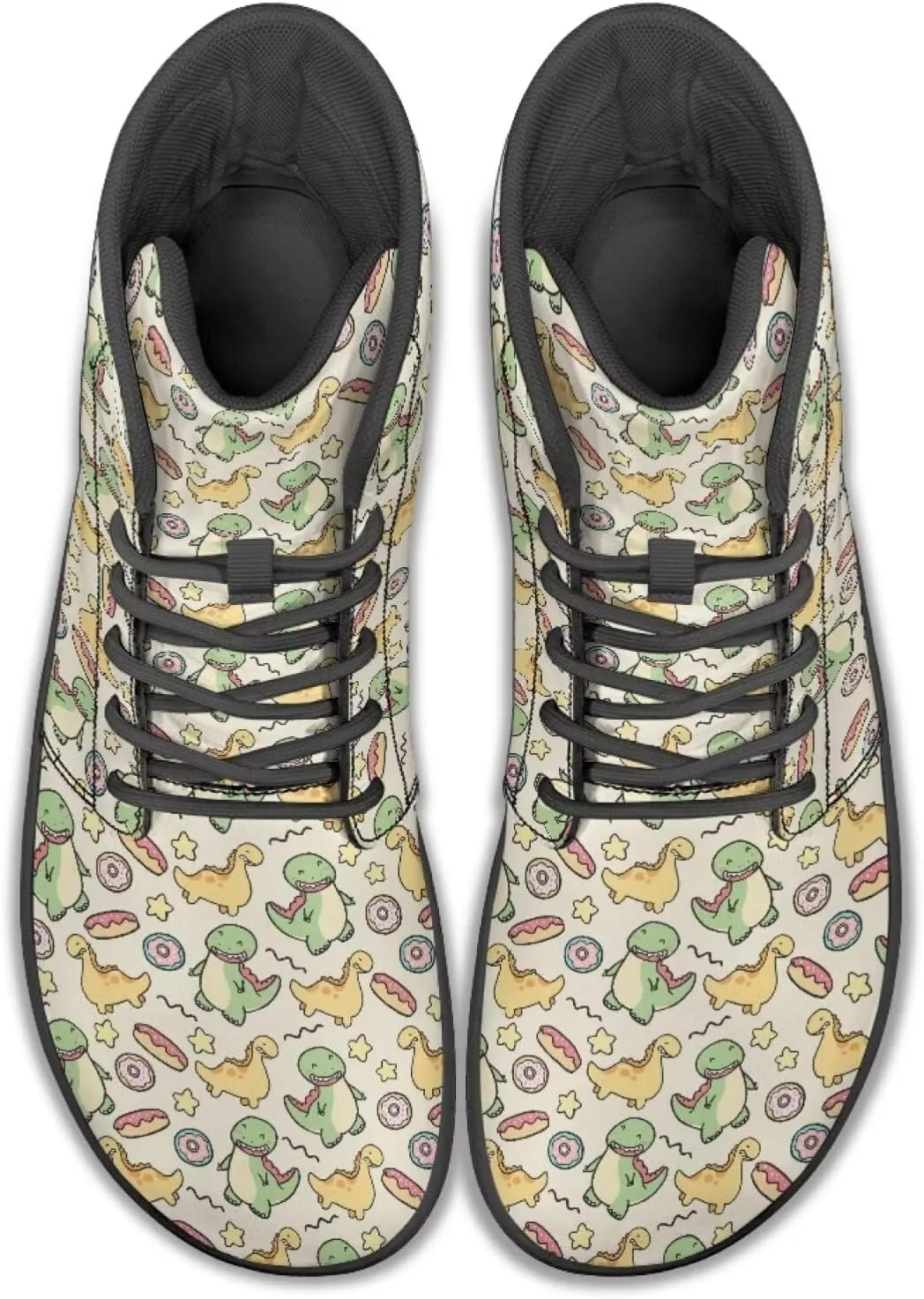 JoyLamoria Unisex High Top Shoes Laces Up Fashion Leather Skate Sneaker Mid Top Barefoot Shoes Lightweight,Marble Print