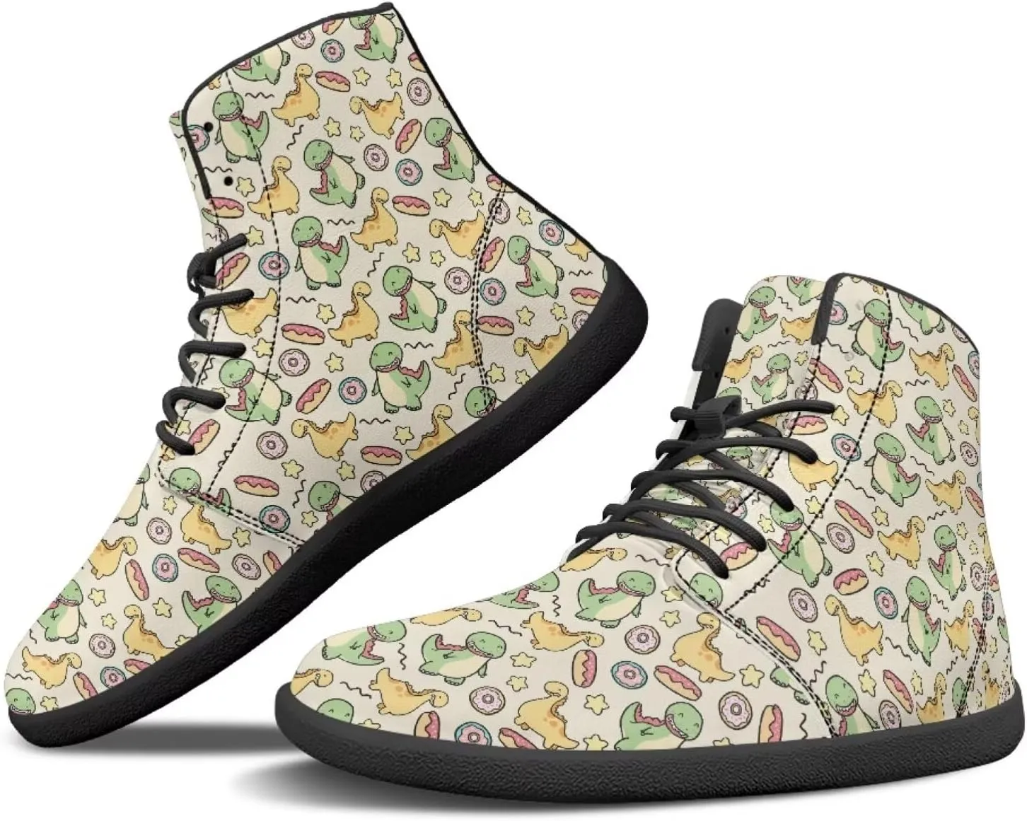 JoyLamoria Unisex High Top Shoes Laces Up Fashion Leather Skate Sneaker Mid Top Barefoot Shoes Lightweight,Marble Print