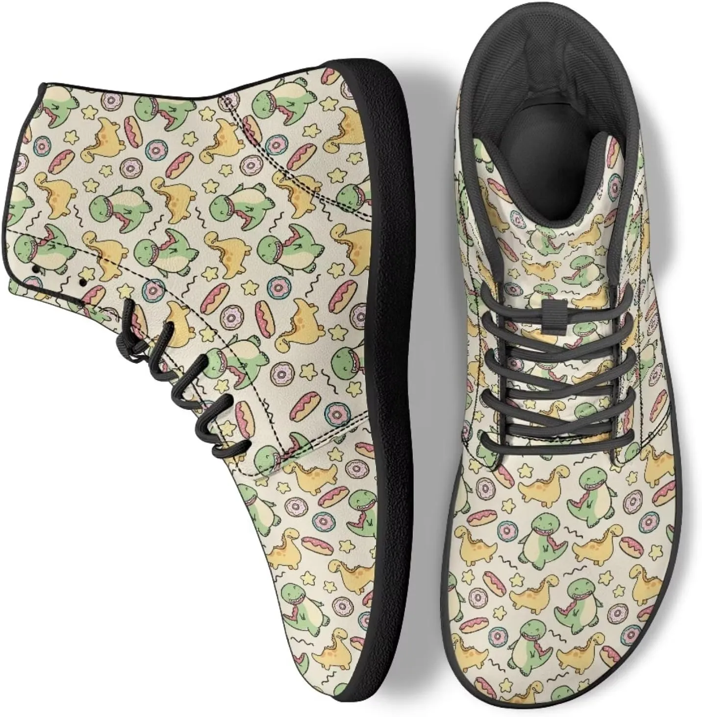 JoyLamoria Unisex High Top Shoes Laces Up Fashion Leather Skate Sneaker Mid Top Barefoot Shoes Lightweight,Marble Print