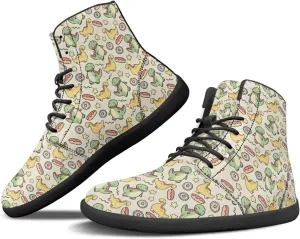 JoyLamoria Unisex High Top Shoes Laces Up Fashion Leather Skate Sneaker Mid Top Barefoot Shoes Lightweight,Marble Print