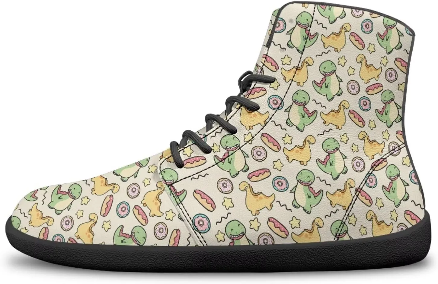 JoyLamoria Unisex High Top Shoes Laces Up Fashion Leather Skate Sneaker Mid Top Barefoot Shoes Lightweight,Marble Print