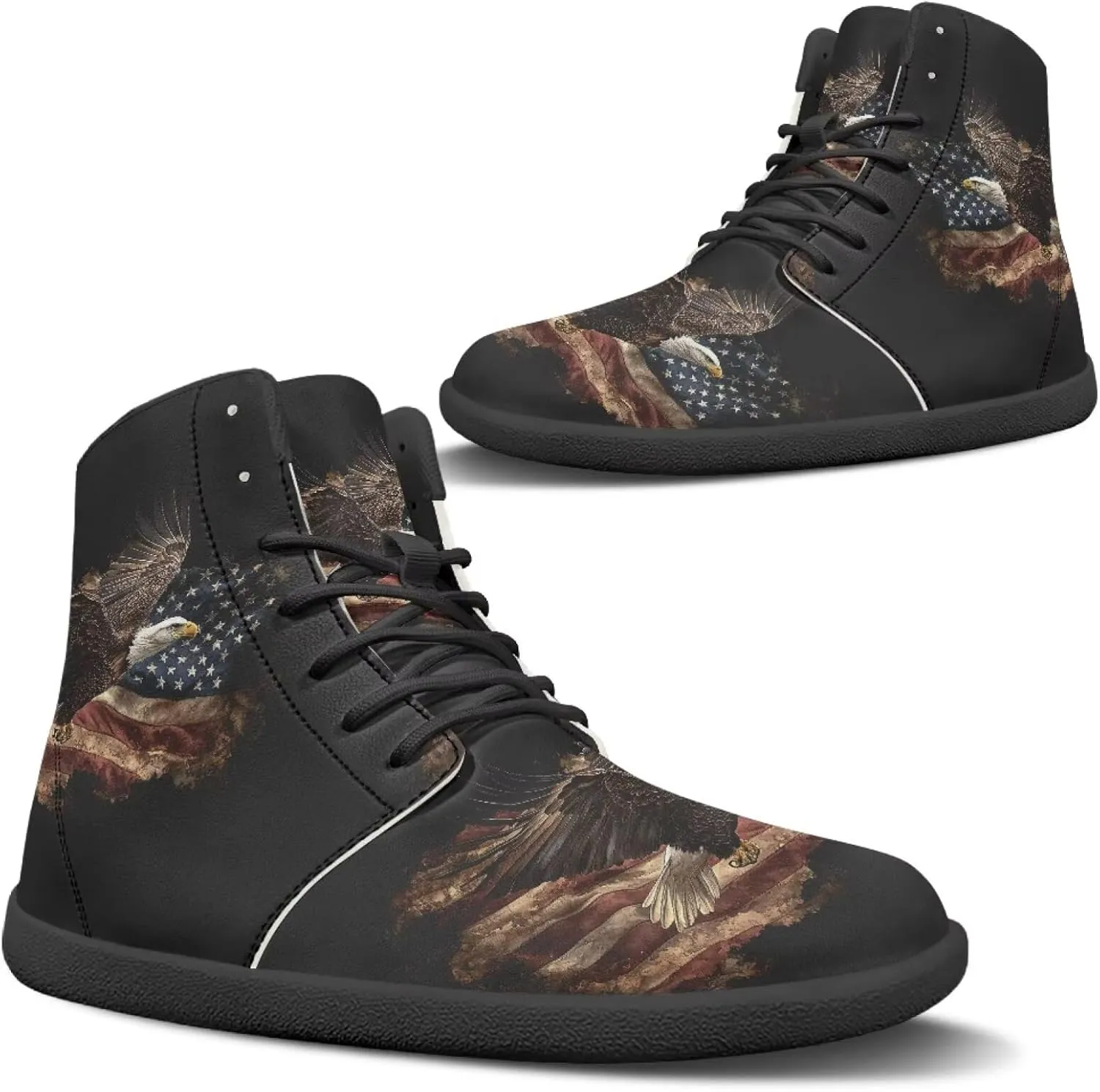 JoyLamoria Womens High Top Sneakers with Marble Painted Walking Tennis Shoes Lace up Leather Minimalist Shoes for Outdoor