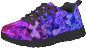 Kid Girls Lightweight Breathable Sneakers Athletic Running Walking Shoes Black Sole