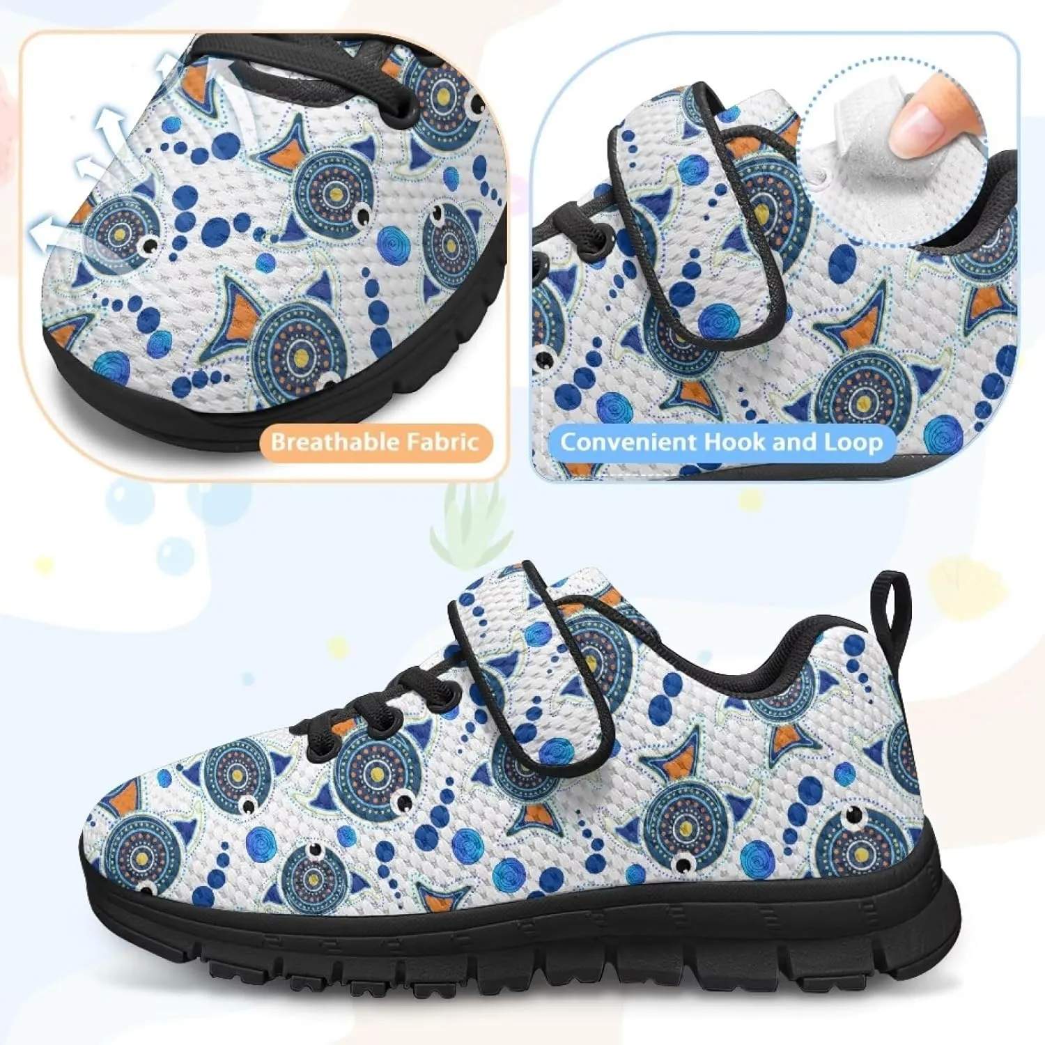 Kids Lightweight Strap Athletic Tennis Shoes Animal Sneakers Breathable Sports Running Walking Shoes for Boys Girls US 11-15