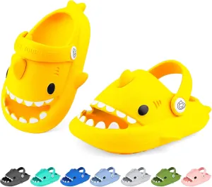 Kids Shark Cloud Slides | Boys Girls Slip On Sandals | Toddler Beach Slippers | Youth Fish Flip Flops Pool Shower Shoes
