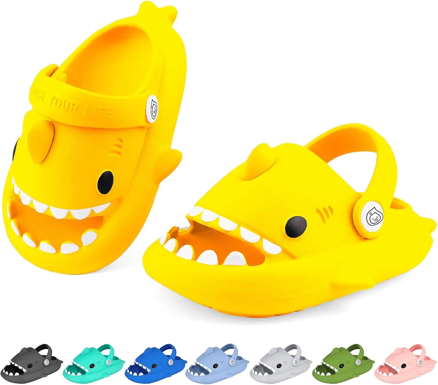 Kids Shark Cloud Slides | Boys Girls Slip On Sandals | Toddler Beach Slippers | Youth Fish Flip Flops Pool Shower Shoes