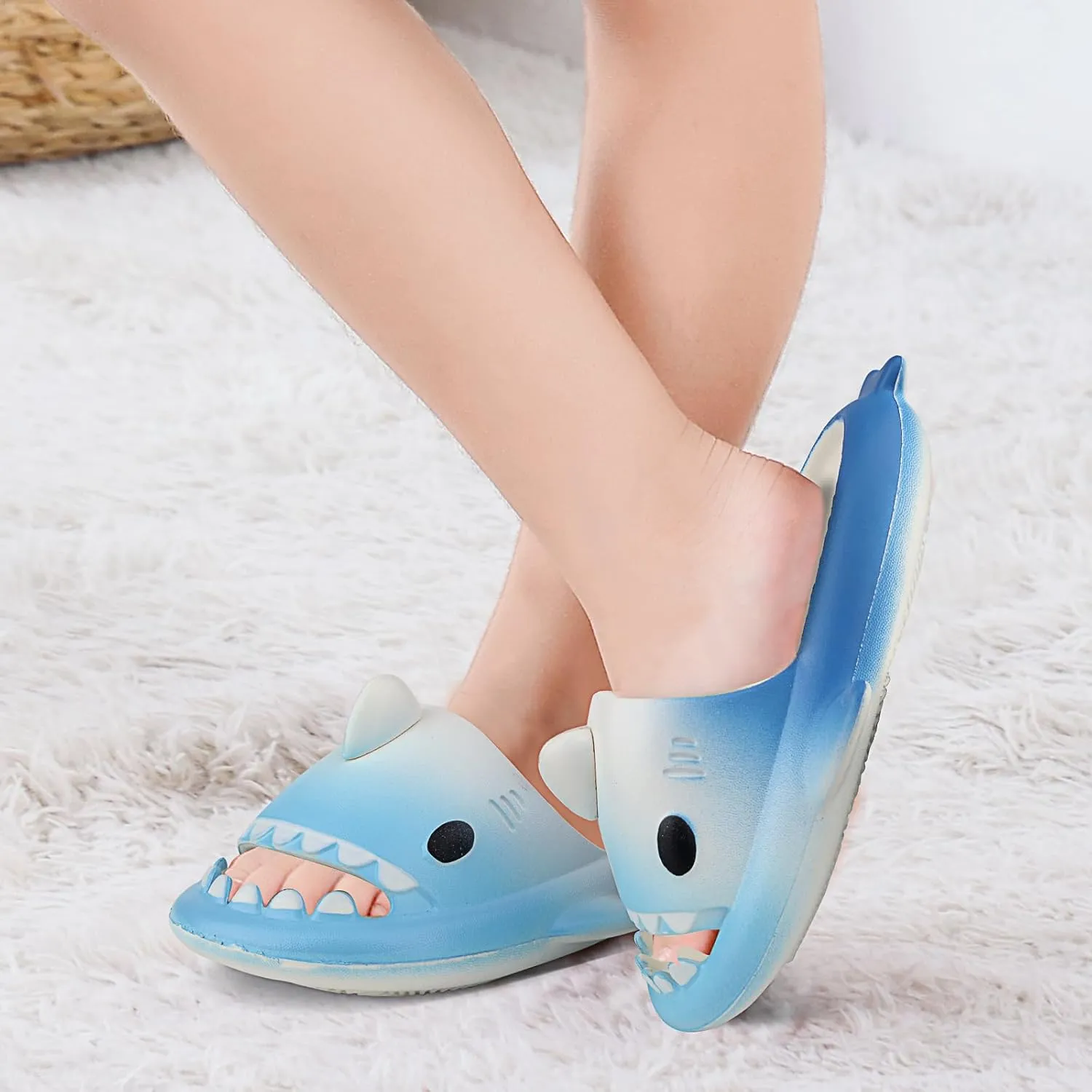 Kids Shark Cloud Slides | Boys Girls Slip On Sandals | Toddler Beach Slippers | Youth Fish Flip Flops Pool Shower Shoes