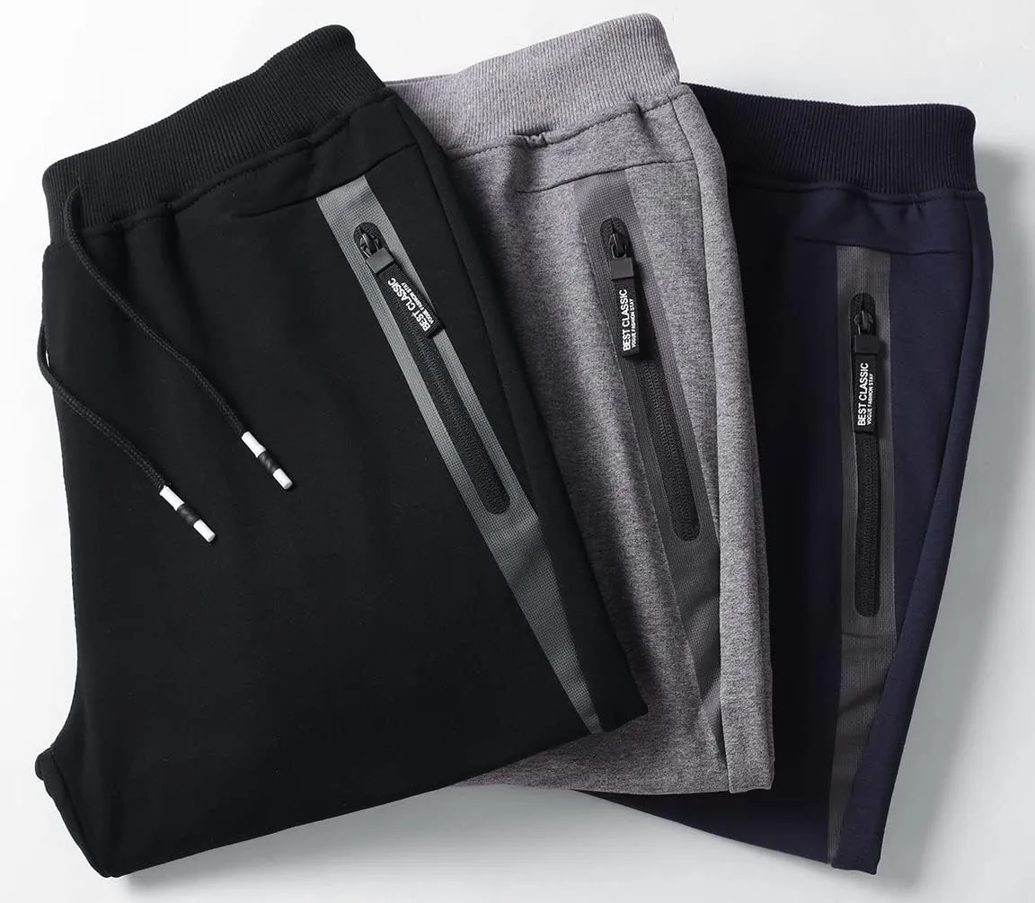 Kihatwin Big Boy's Teen Zip Joggers Pants Casual Gym Workout Athletic Pants Tapered Sweatpants with Pockets