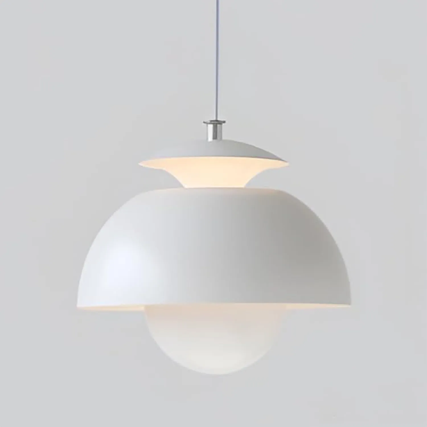 Kitchen Island Pendant Lighting White Mid Century Modern Chandelier Ceiling Lights with Slide up and down Shade Design, Adjustable Nordic Pendant Lights for Dining Room Living Room Hallway (White)