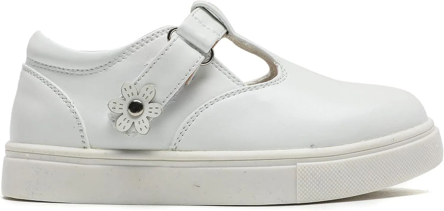 kkdom Toddler/Little Kid/Girls T-Strap Mary Jane Sneaker