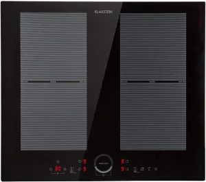 Klarstein Delicatessa 60 Induction Hob - 4 Zones, Flex Zone Technology, Self-Sufficient, Built-in Hob, 60 cm, 7000 Watt, Booster, Pan Detection, Timer, Touch Control, Glass Ceramic, Black