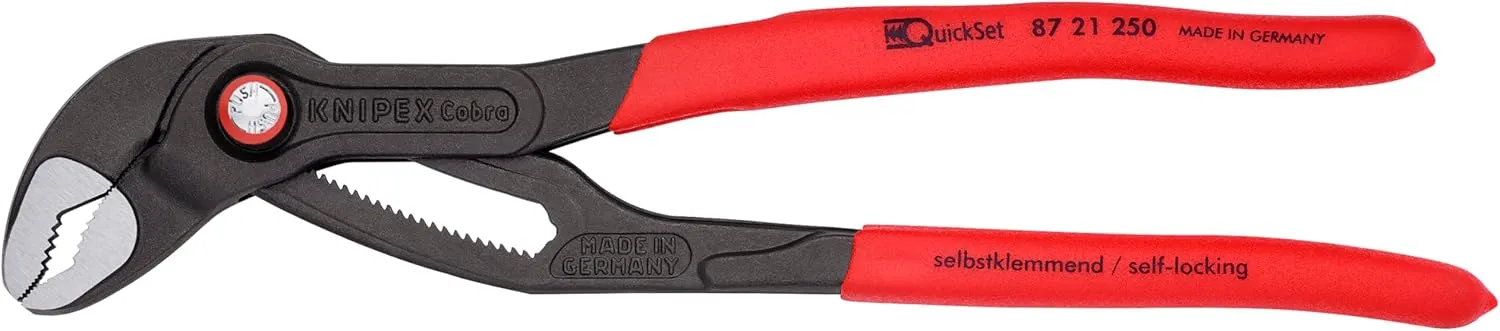 KNIPEX 87 21 250 Cobra Quick Set Water Pump Pliers, 10-Inch