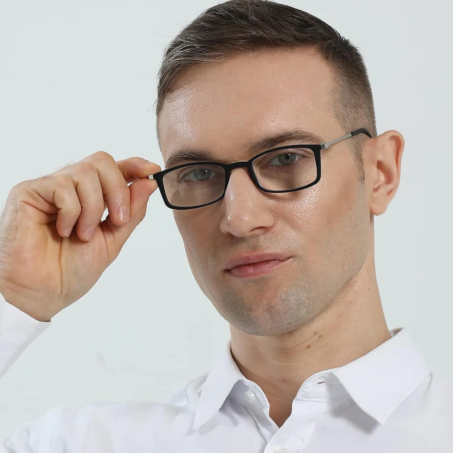 KoKoBin 3 Pairs Ultra-thin anti-blue reading glasses, anti-glare glasses,Black Black Black 1.50