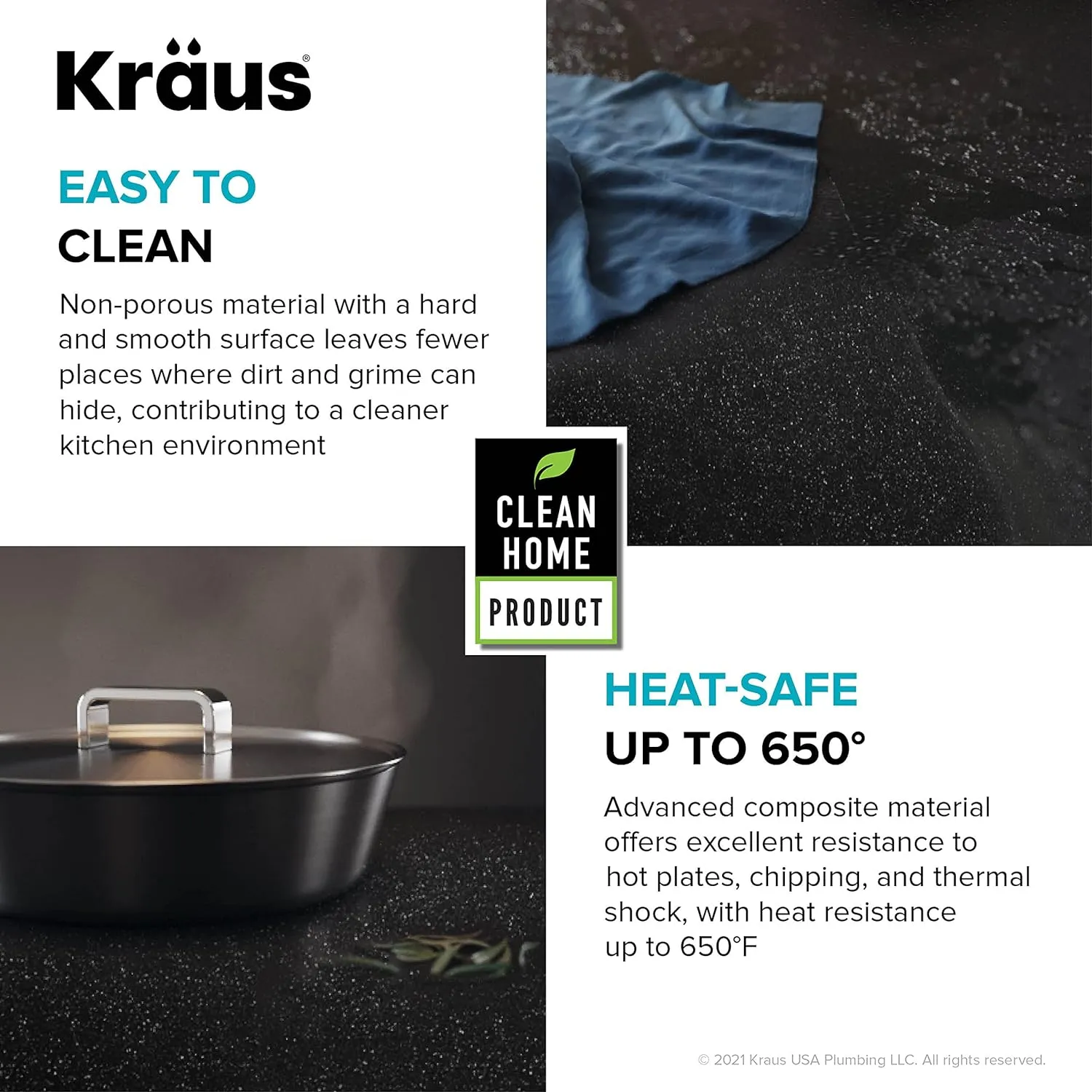 KRAUS Kitchen Sink Bellucci 32” Undermount Workstation Granite, Metallic Black, Accessories, KGUW2-33MBL