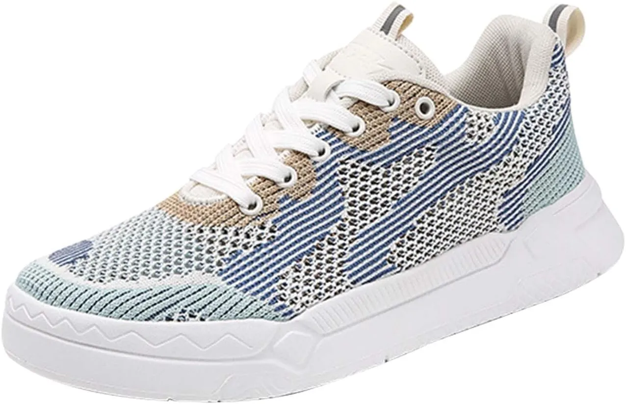 Ladies Fashion Solid Color Mesh Breathable Round Toe Lace Up Low Top Flat Womens Campus Shoes