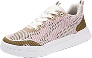 Ladies Fashion Solid Color Mesh Breathable Round Toe Lace Up Low Top Flat Womens Campus Shoes