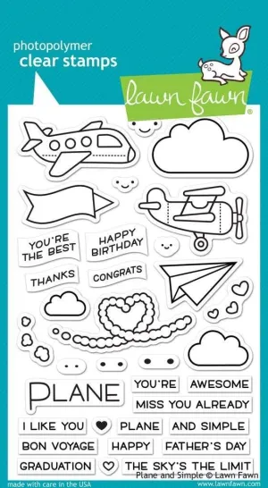 Lawn Fawn Clear Stamps 4"X6"-Plane & Simple -LF1409