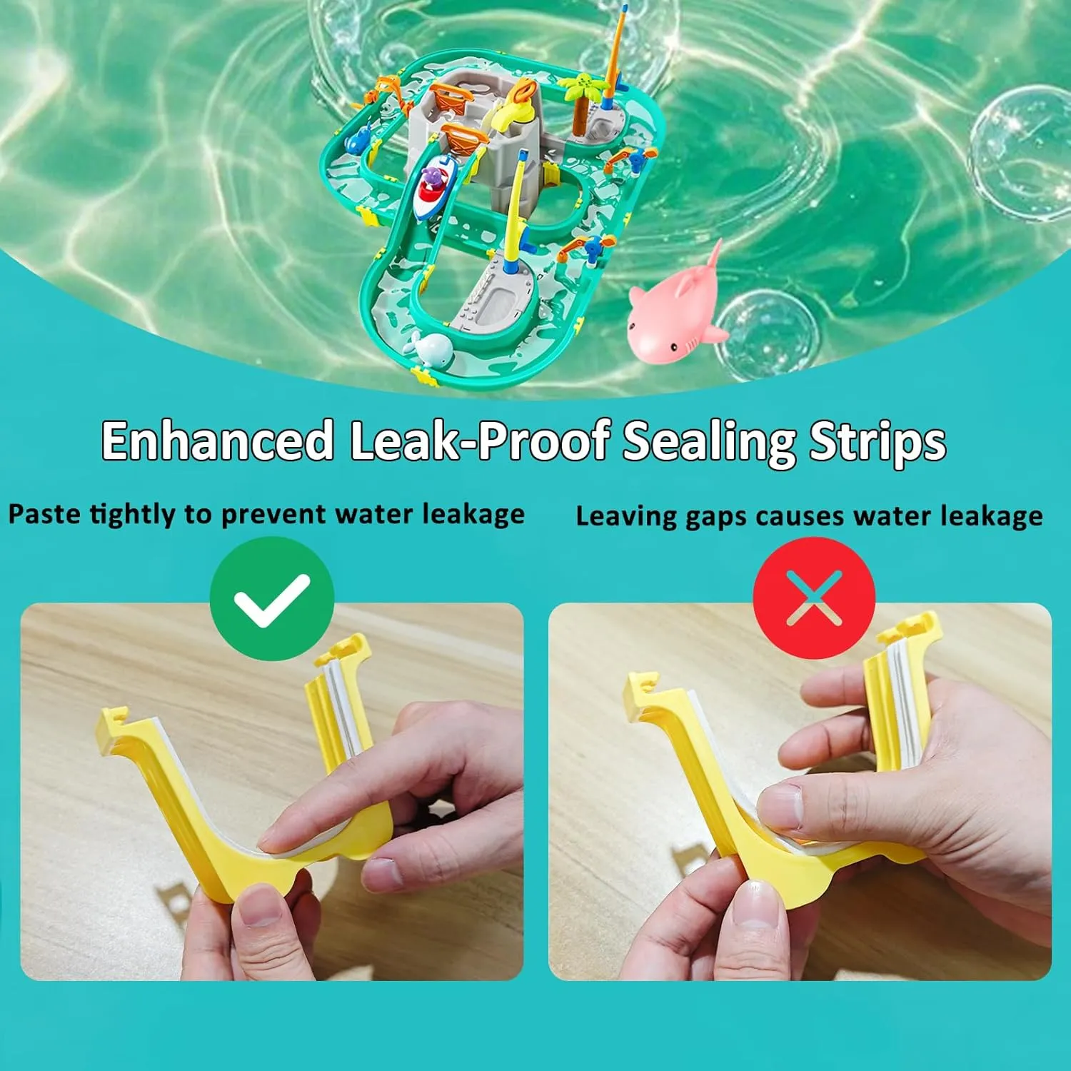 Leak-Proof Double-Tier Water Table Toys Playset with Cover, with Built in Pump, Kids Outside Play Toys for Toddlers 3-5 Ages 4-8 for Outside Garden Beach Pool