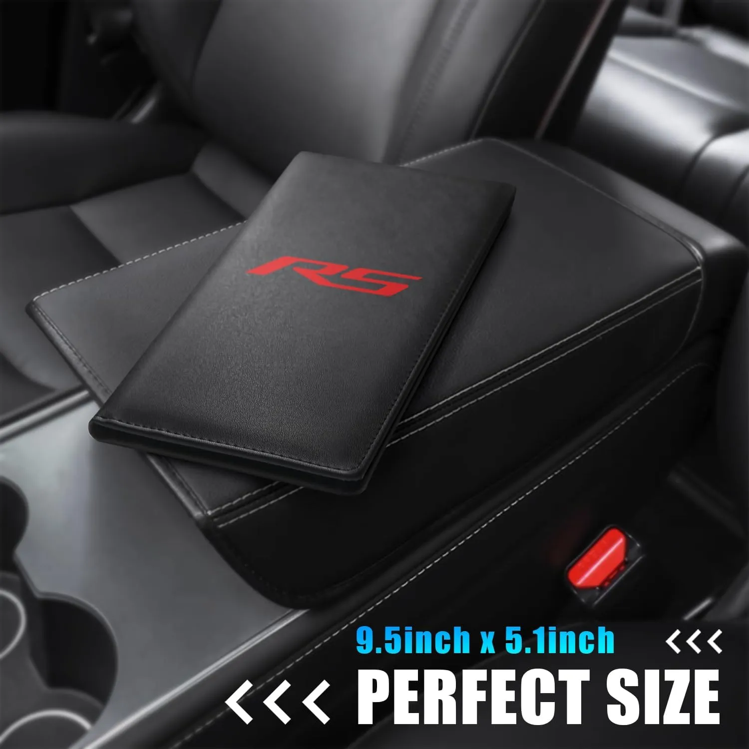 Leather Car Registration and Insurance Cards Holder Compatible with Chevy Camaro RS Cars, Vehicle Glove Box Car Organizer with Magnetic Shut, Documents License for Camaro RS Owners
