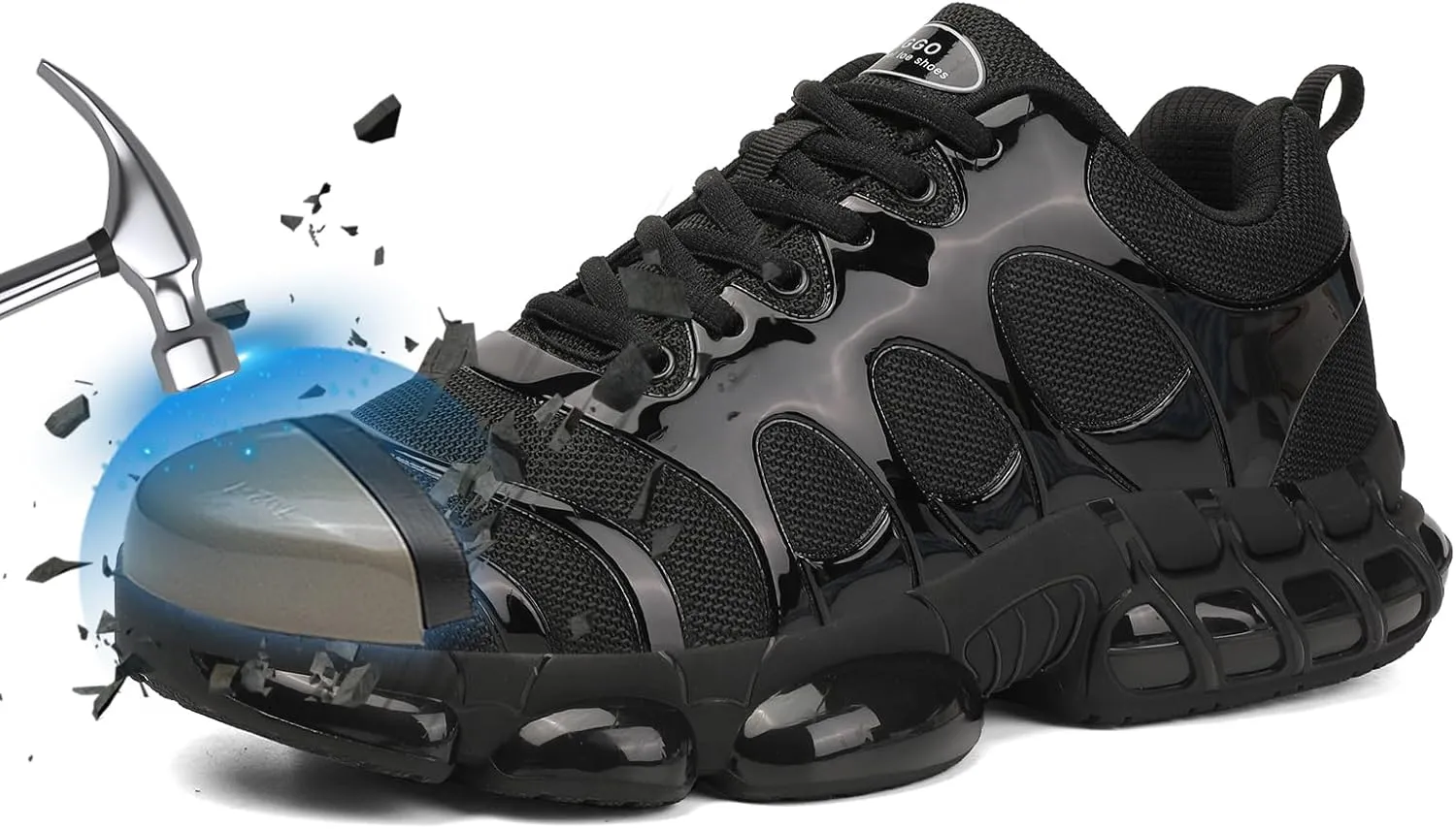 LIANGGO Steel Toe Shoes for Men Women Composite Toe Comfortable Work Safety Lightweight Indestructible Slip Resistant Walking Sneaker Zapatos De Trabajo para Hombres Mujer