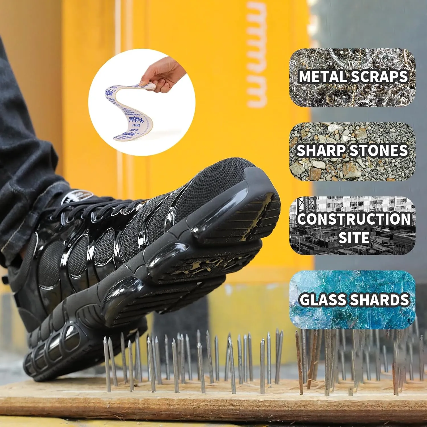 LIANGGO Steel Toe Shoes for Men Women Composite Toe Comfortable Work Safety Lightweight Indestructible Slip Resistant Walking Sneaker Zapatos De Trabajo para Hombres Mujer