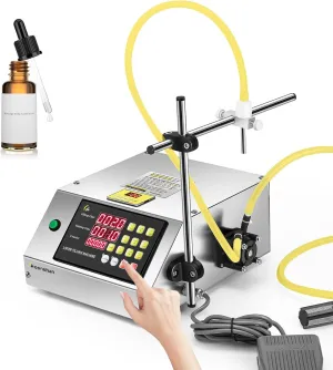 Liquid Filling Machine 0.1-5 Fl Oz Peristaltic Pump Bottle Filler Machine Automatic Bottling Machine Digital Control for Cosmetic Oil, Essential Oil, Wine, Beverage, Lotion(Single Nozzle)