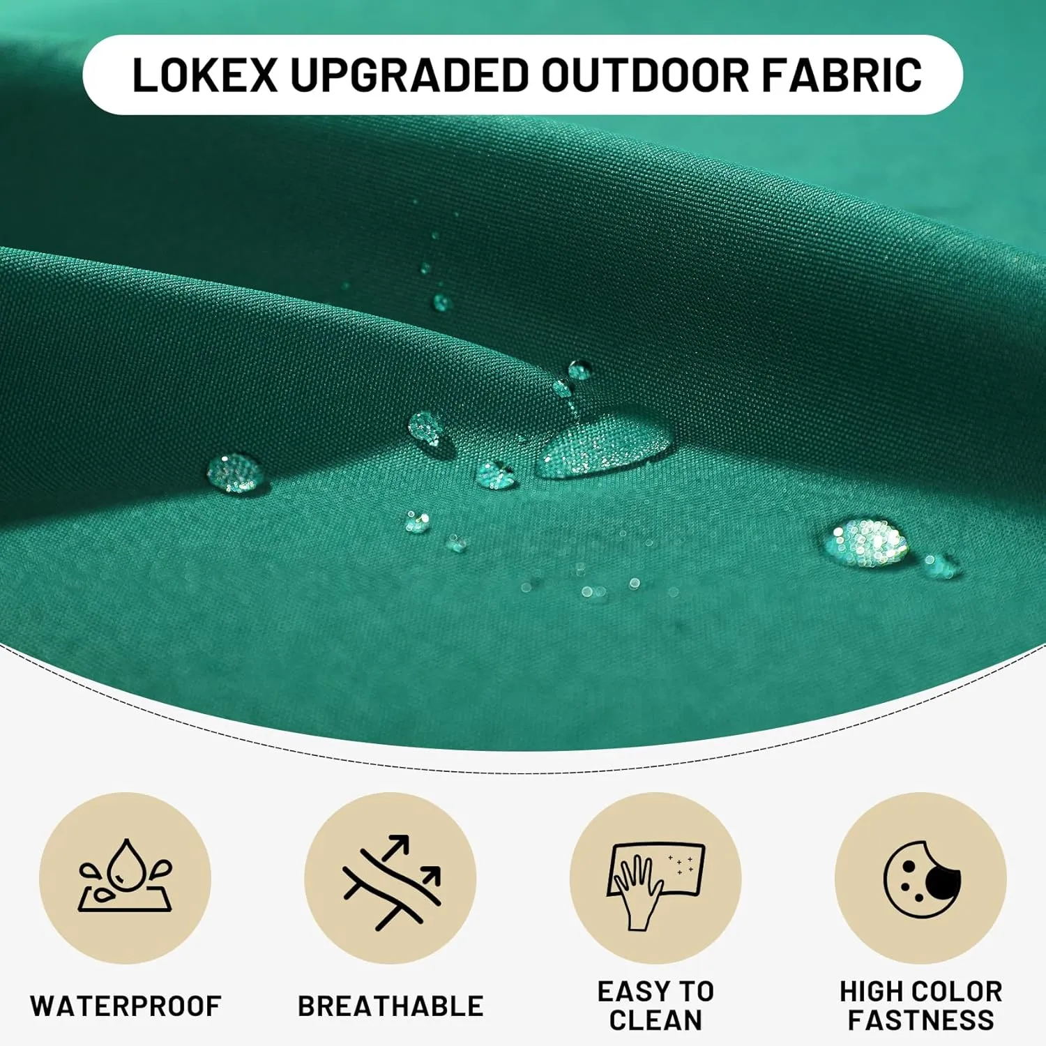 Lokex Chaise Lounge Cushions Outdoor, Waterproof Removable Chaise Lounge Cushion, 72x21x3 Inch Lounge Chair Cushions for Outdoor Furniture Comes with Lace-up Straps and Anti-Slip Bottom