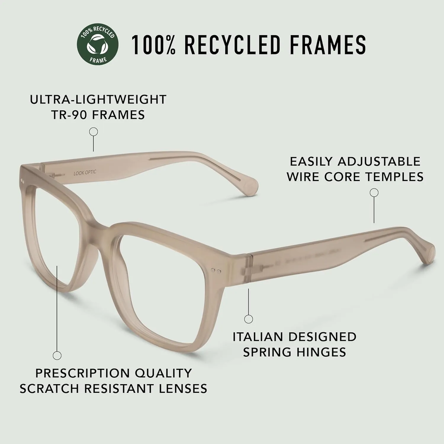 LOOK OPTIC Laurel Reader-Lightweight Full Magnification Reading Glasses with Scratch-Resistant Anti-Reflective Lenses