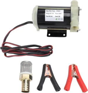 Marine 12V Self Priming Impeller Bilge Pump, 12m Head 40L / min Water Transfer Flexible Impeller Pump for Freshwater Saltwater for Liquid Transfer, Marine, Applications