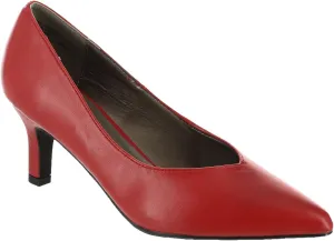 Masseys Women's Brianne Pointed Toe Low Heel Pump, 7 M (Medium), Red