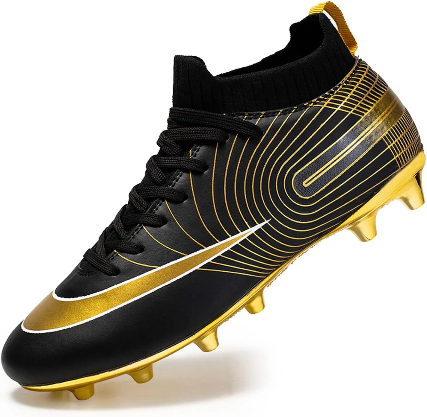 MDPCX Competitive Unisex Kids Soccer Shoes Men Indoor Outdoor Football Boots Athletic Turf Team Cleat Running Sports Lightweight Breathable Anti-Skid Damping Shoes