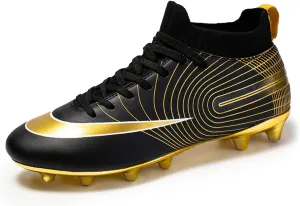 MDPCX Competitive Unisex Kids Soccer Shoes Men Indoor Outdoor Football Boots Athletic Turf Team Cleat Running Sports Lightweight Breathable Anti-Skid Damping Shoes