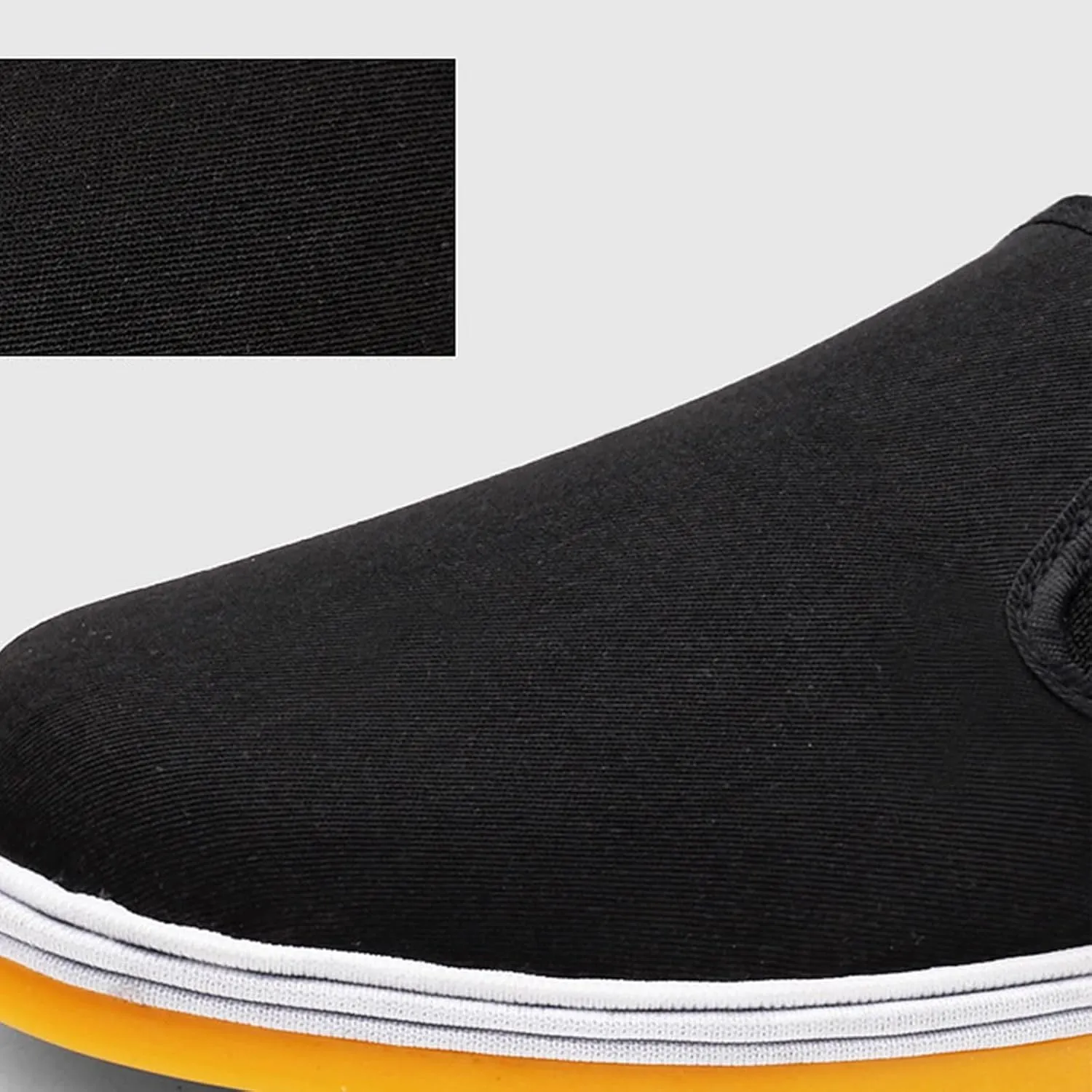 Men's Kung Fu Shoes, Comfortable Slip-On Chinese Traditional Old Beijing Cloth Shoes, Tai Chi, Rubber Sole, Non Slip, Black, Breathable Sweat-Absorbent, Strong Grip and Wear-Resistant