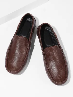 Men's Loafers Round Toe PU Leather Moccasins Shoes Stitching Details Comfortable Flexible Slip Resistant Classic Slip-on