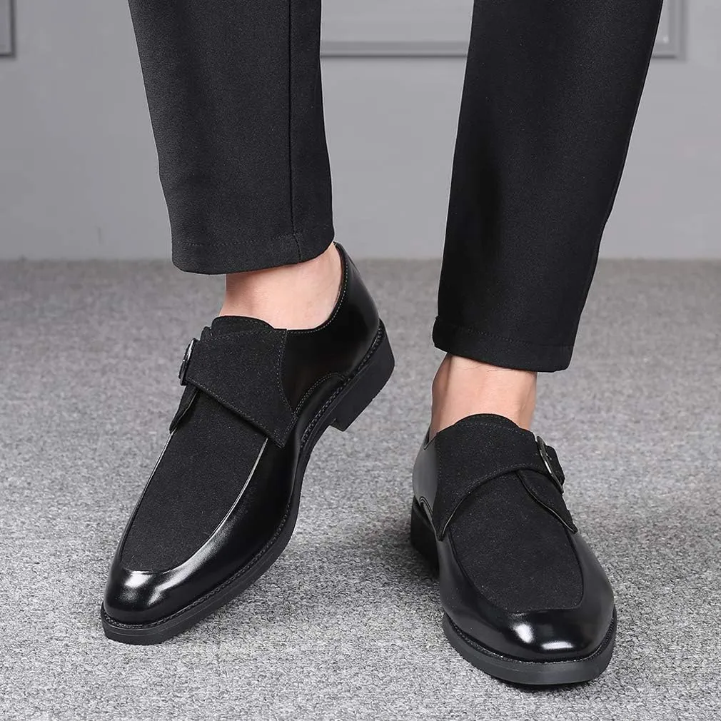 Mens Monk Shoes Casual Formal Business Moccasins Slip on Loafer Dress Shoes for Men