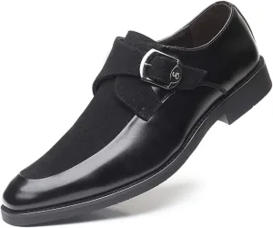 Mens Monk Shoes Casual Formal Business Moccasins Slip on Loafer Dress Shoes for Men