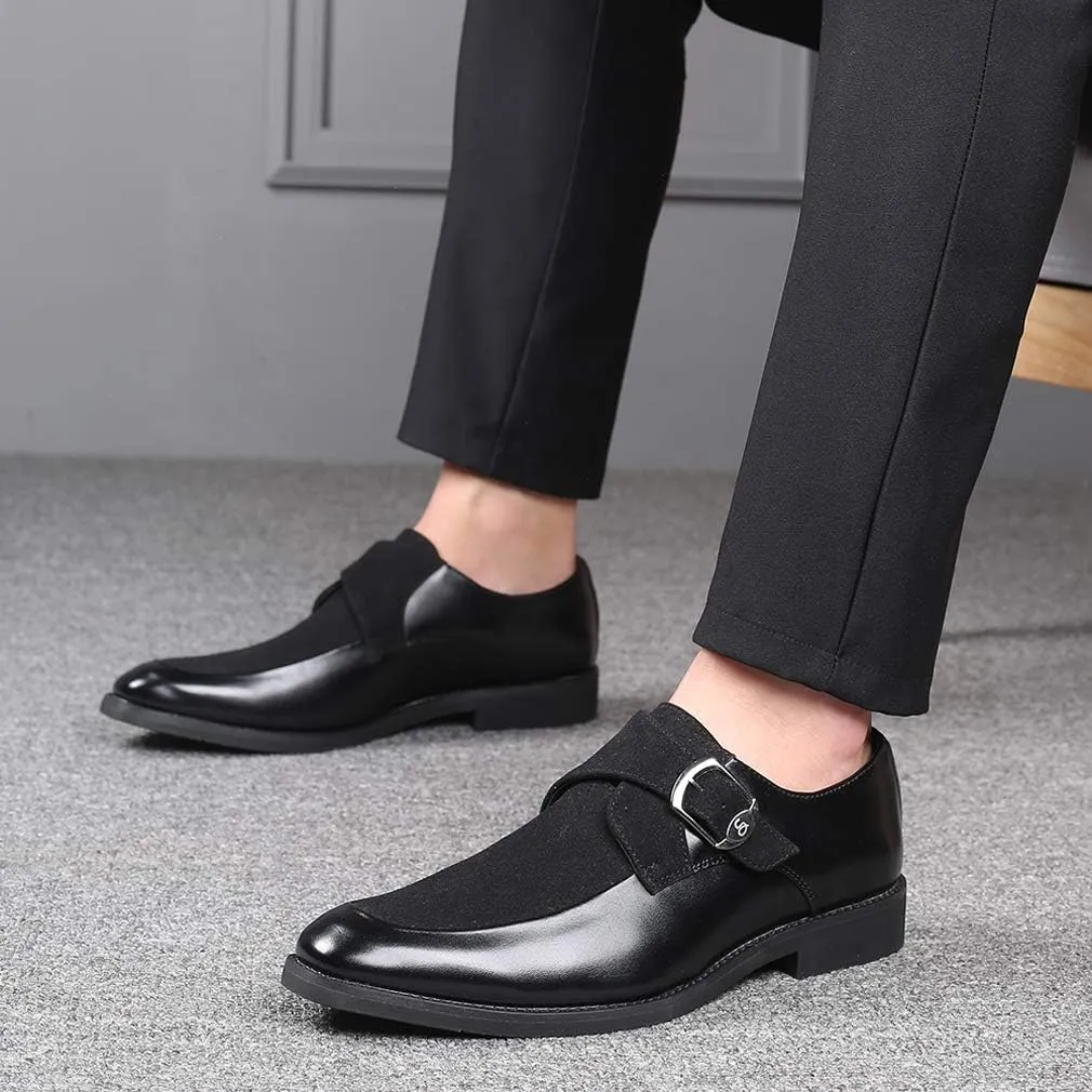 Mens Monk Shoes Casual Formal Business Moccasins Slip on Loafer Dress Shoes for Men