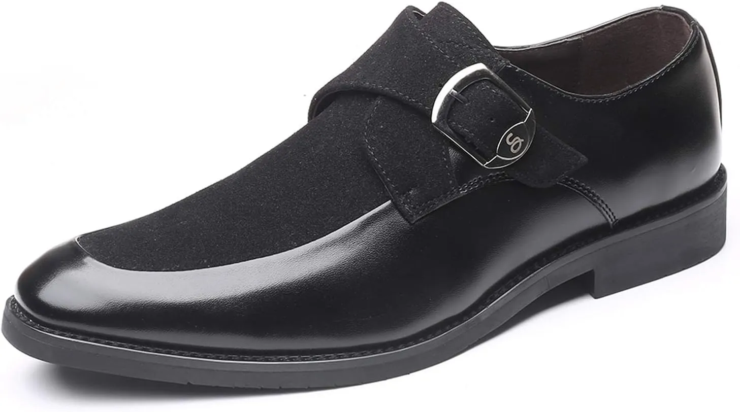 Mens Monk Shoes Casual Formal Business Moccasins Slip on Loafer Dress Shoes for Men