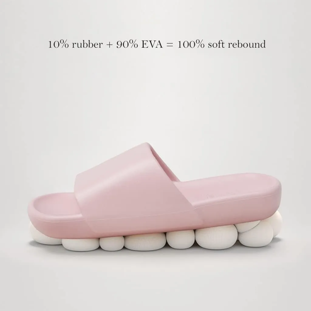 Mens Slippers Sandals Ladies Cloud Slides Slip-ons Bathroom Non-Slip Platform Shoes, Quick Drying Thick Sole Open Toe Beach Flat Sandals, Soft Foam House Shower Pillow Slippers Lightweight Comfy