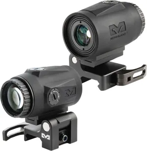 MEPROLIGHT Mepro MMX3 Red Dot Magnifier 3X Micro Lightweight, Compact, Weatherproof Magnifier Scope, Flip to Slide Mount, 2 Rubber Covers, No Battery Needed