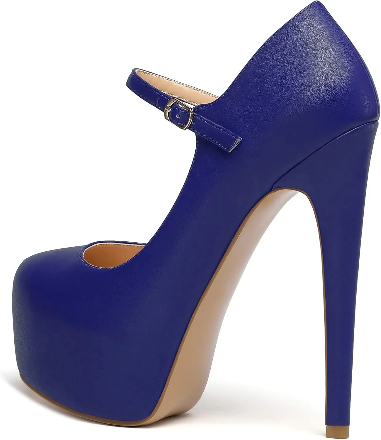 Mettesally Women's Round Toe Platform Pumps Stiletto Heel Mary Jane Pumps Party Dress Shoes