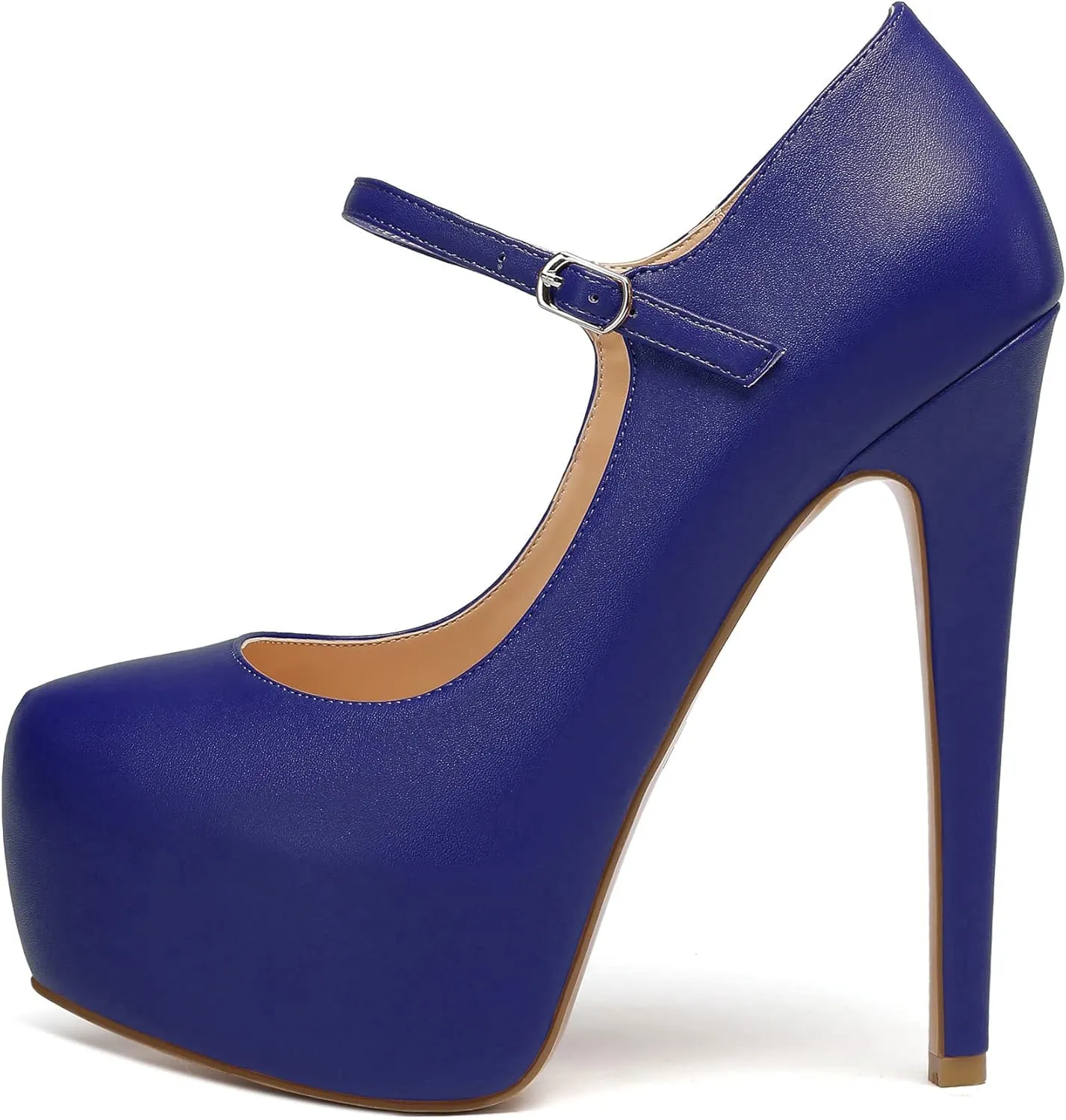 Mettesally Women's Round Toe Platform Pumps Stiletto Heel Mary Jane Pumps Party Dress Shoes