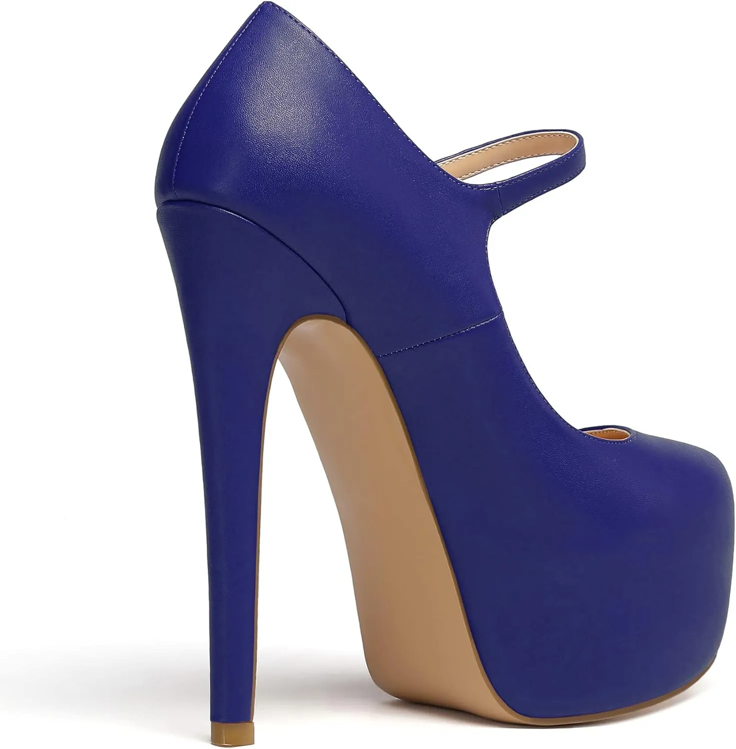 Mettesally Women's Round Toe Platform Pumps Stiletto Heel Mary Jane Pumps Party Dress Shoes