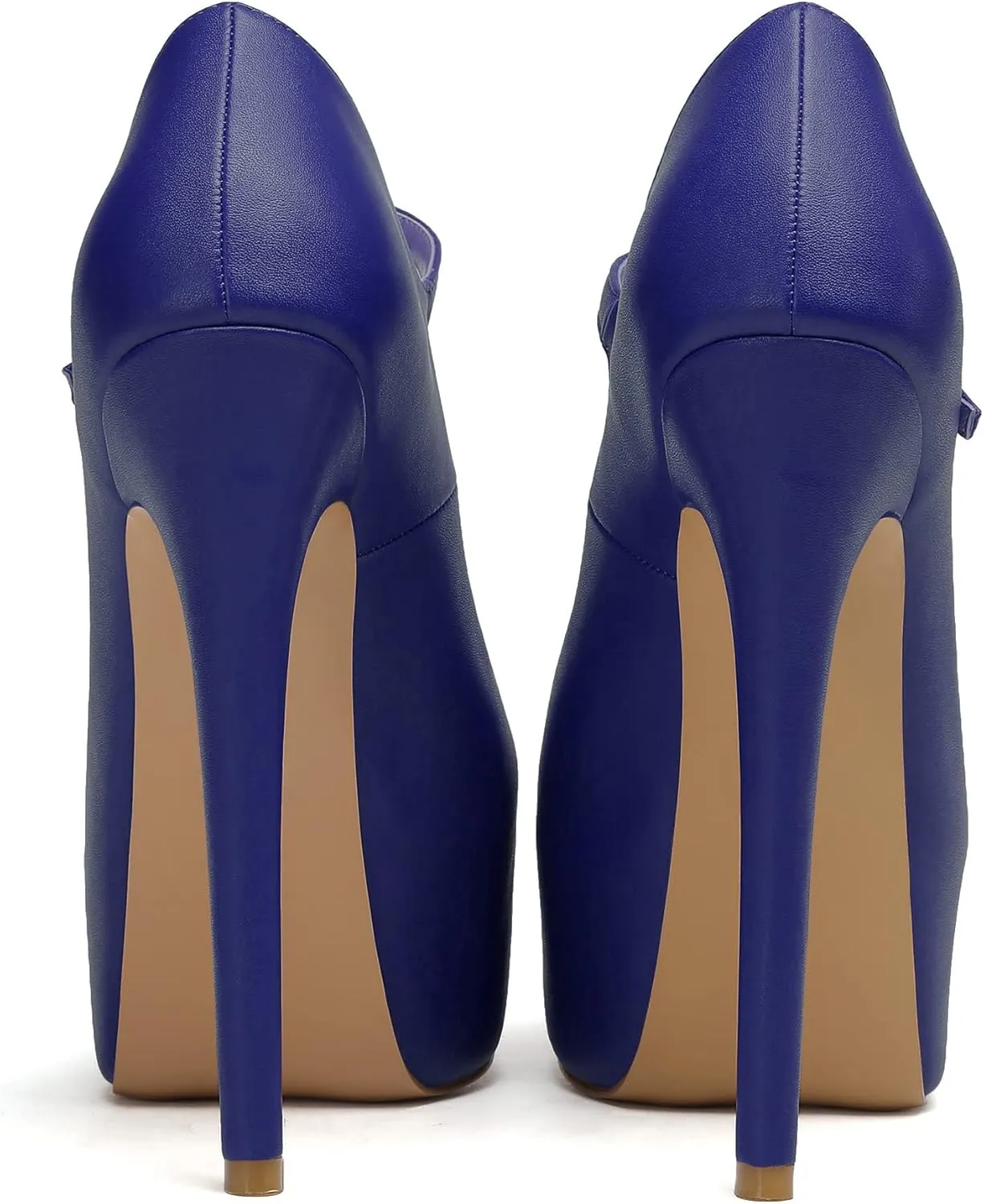Mettesally Women's Round Toe Platform Pumps Stiletto Heel Mary Jane Pumps Party Dress Shoes