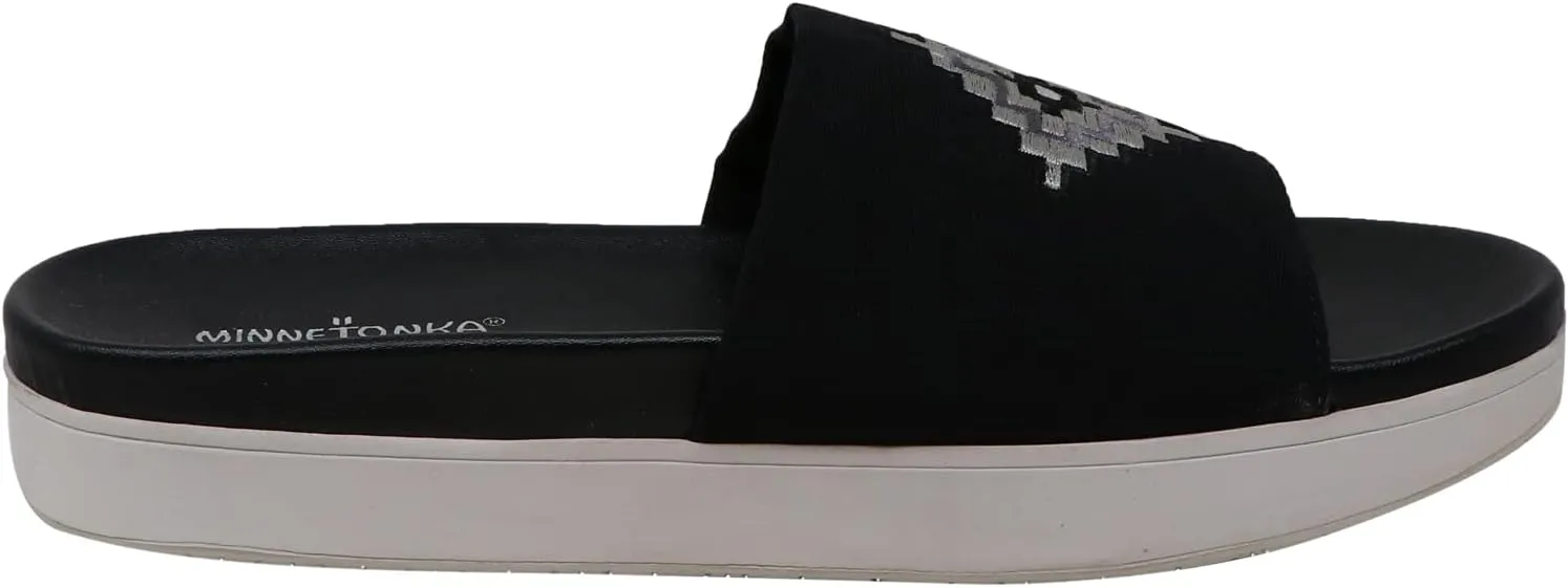 Minnetonka Women's Bailee 76801-BLK Black Stretch-Embroidery